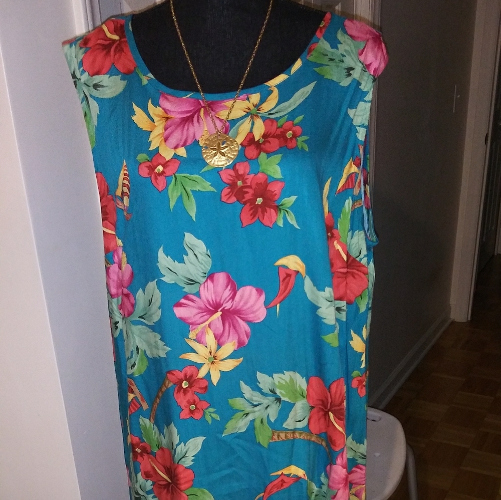 Cool Carribean Joe Hibiscus Maxidress 2x